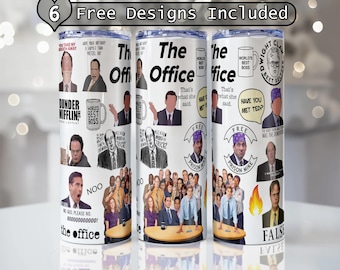 The Office Straight Skinny Tumbler wrap 20 oz 30 oz Sublimation Wrap | PNG Digital File | INSTANT DOWNLOAD Png, The Office Design