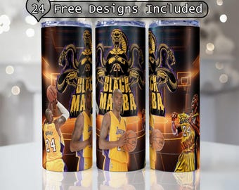 Mamba 24 Tumbler wrap, 20 oz Tumbler fans Design 30 oz Skinny Tumbler Digital Png, Mamba Tumbler Digital file only