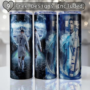 Ronaldo Tumbler Wrap, Ronaldo Digital Tumbler Sublimation Design, 20 oz 30 oz Skinny Tumbler Digital Png, Ronaldo Tumbler Digital