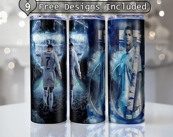Ronaldo Tumbler Wrap, Ronaldo Digital Tumbler Sublimation Design, 20 oz 30 oz Skinny Tumbler Digital Png, Ronaldo Tumbler Digital