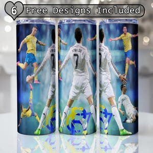Ronaldo Tumbler Wrap, Ronaldo Digital Tumbler Sublimation Design, 20 oz 30 oz Skinny Tumbler Digital Png, Ronaldo Tumbler Digital