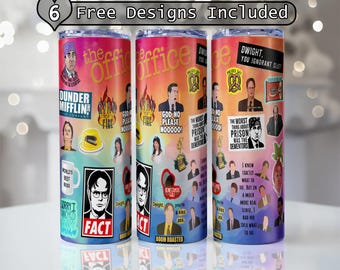 The Office Straight Skinny Tumbler wrap 20 oz 30 oz Sublimation Wrap | PNG Digital File | INSTANT DOWNLOAD Png, The Office Design