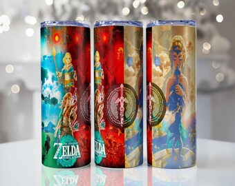 Zelda 20oz 30 oz Skinny Tumbler DIGITAL Design,Zelda Sublimation Download, Seamless Tumbler, Zelda Tumbler
