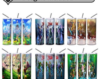 Zelda 20oz 30 oz Skinny Tumbler DIGITAL Design,Zelda Sublimation Download, Seamless Tumbler, Zelda Tumbler