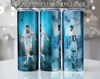 Messi Tumbler Wrap, Messi goat Digital Tumbler Sublimation Design, 20 oz 30 oz Skinny Tumbler Digital Png, Messi Tumbler Digital