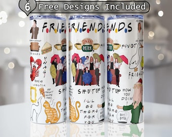 Friends tv show 20oz 30 oz Skinny Tumbler DIGITAL Design, Friends Sublimation Download, Seamless Tumbler, Friend Tumbler