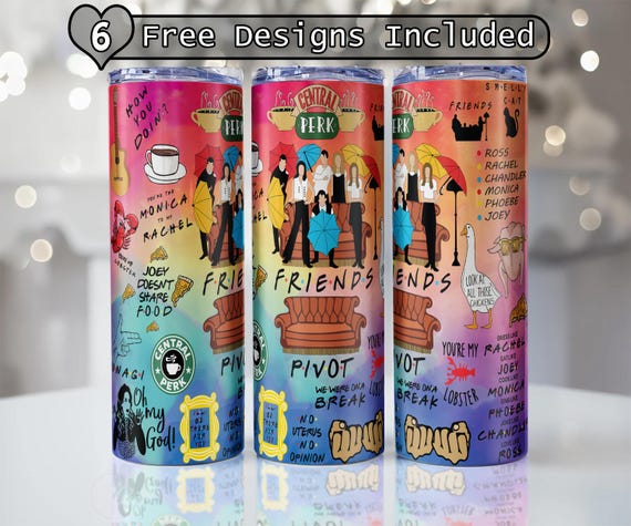 Friends tv show 20oz 30 oz Skinny Tumbler DIGITAL Design, Friends Sublimation Download, Seamless Tumbler, Friend Tumbler
