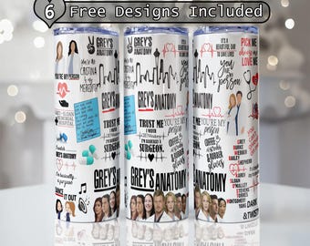 Grey's Inspired Anatomy Design 20oz & 30oz PNG Tumbler Wrap Sublimation Transfer digital prints Grey's Inspired Anatomy sublimation digital
