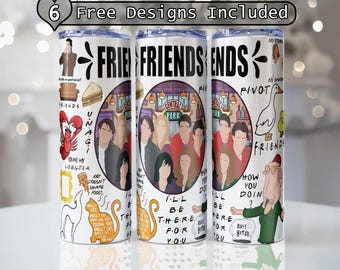 Friends tv show 20oz 30 oz Skinny Tumbler DIGITAL Design, Friends Sublimation Download, Seamless Tumbler, Friend Tumbler
