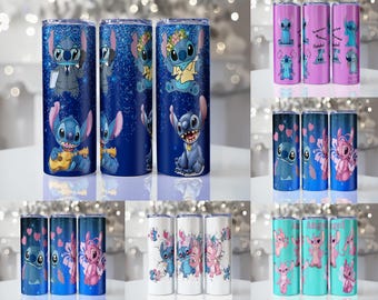 Magic Stitch Floral Watercolor Tumbler, 20 oz 30 oz Skinny Tumbler, Stitch Floral Tumbler Wrap, Sublimation Design, Png Digital File only