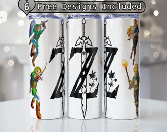 Zelda 20oz 30 oz Skinny Tumbler DIGITAL Design,Zelda Sublimation Download, Seamless Tumbler, Zelda Tumbler digital file only