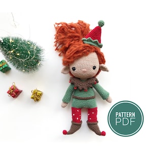 Weihnachts Elfe Häkelpuppe Muster, Amigurumi Santas Helfer Muster, Weihnachten Häkelmuster, Amigurumi Weihnachtsmuster