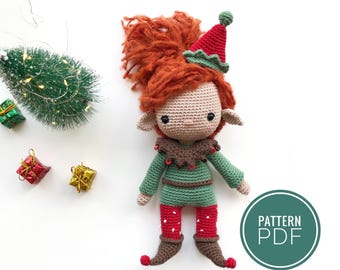 Weihnachts Elfe Häkelpuppe Muster, Amigurumi Santas Helfer Muster, Weihnachten Häkelmuster, Amigurumi Weihnachtsmuster