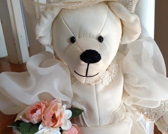 Memory Bear made from Wedding Dress, keepsake, bridal