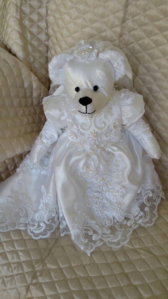wedding dress teddy bear