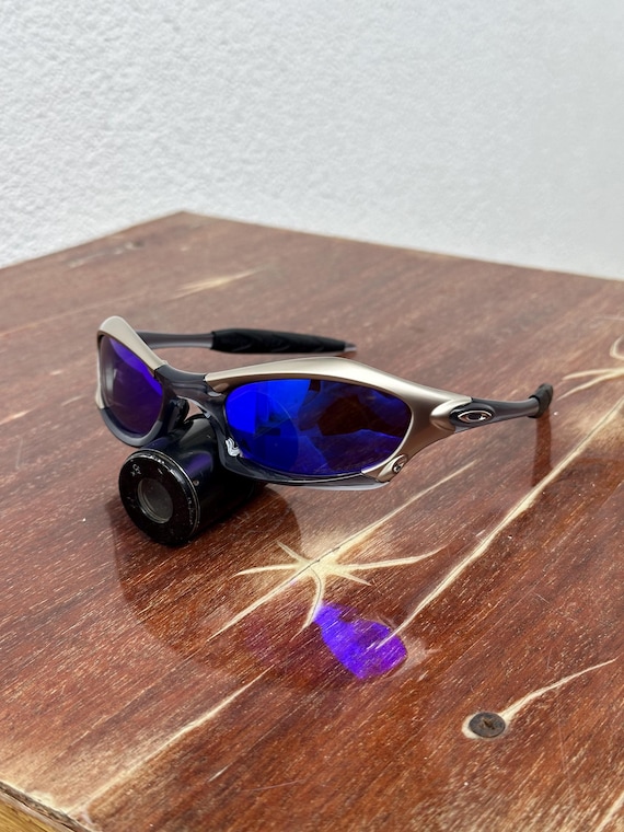 Oakley Splice Vintage Grey and Blue Metal 90s Gorpcore USA Y2K