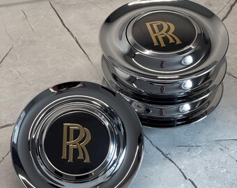 Złoty zestaw 4 kołpaków pływających Ghost do kół Rolls Royce Spin Forigato Levitates 182 mm XL RR Phantom Wraith Cullinan Mansory