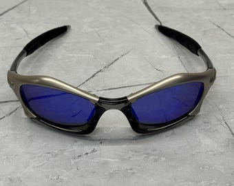 Oakley Splice Vintage Grey and Blue Metal 90s Gorpcore USA Y2K