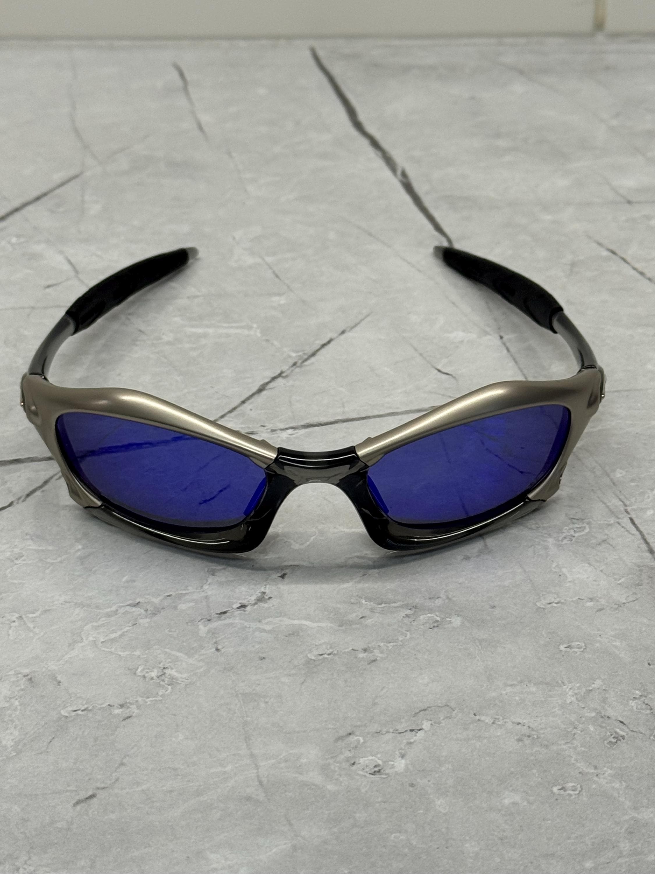 Oakley Splice Vintage Grey and Blue Metal 90s Gorpcore USA Y2K
