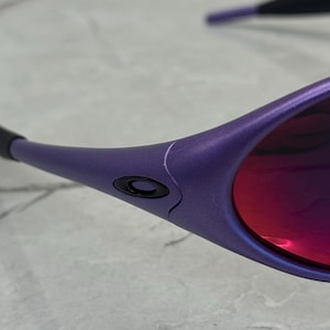 Oakley Golf Eye Jacket Minute 1.0 Lila och Svarta Redux Iridium Herrsolglasögon Prizm P Y2K Vintage Plate 90s Polariserade bild 6