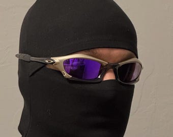 90's Oakley Splice Vintage Gray and Purple Metal Sunglasses