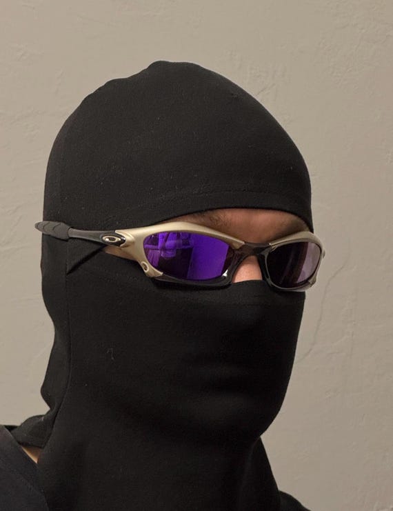 90's Oakley Splice Vintage Gray and Purple Metal Sunglasses