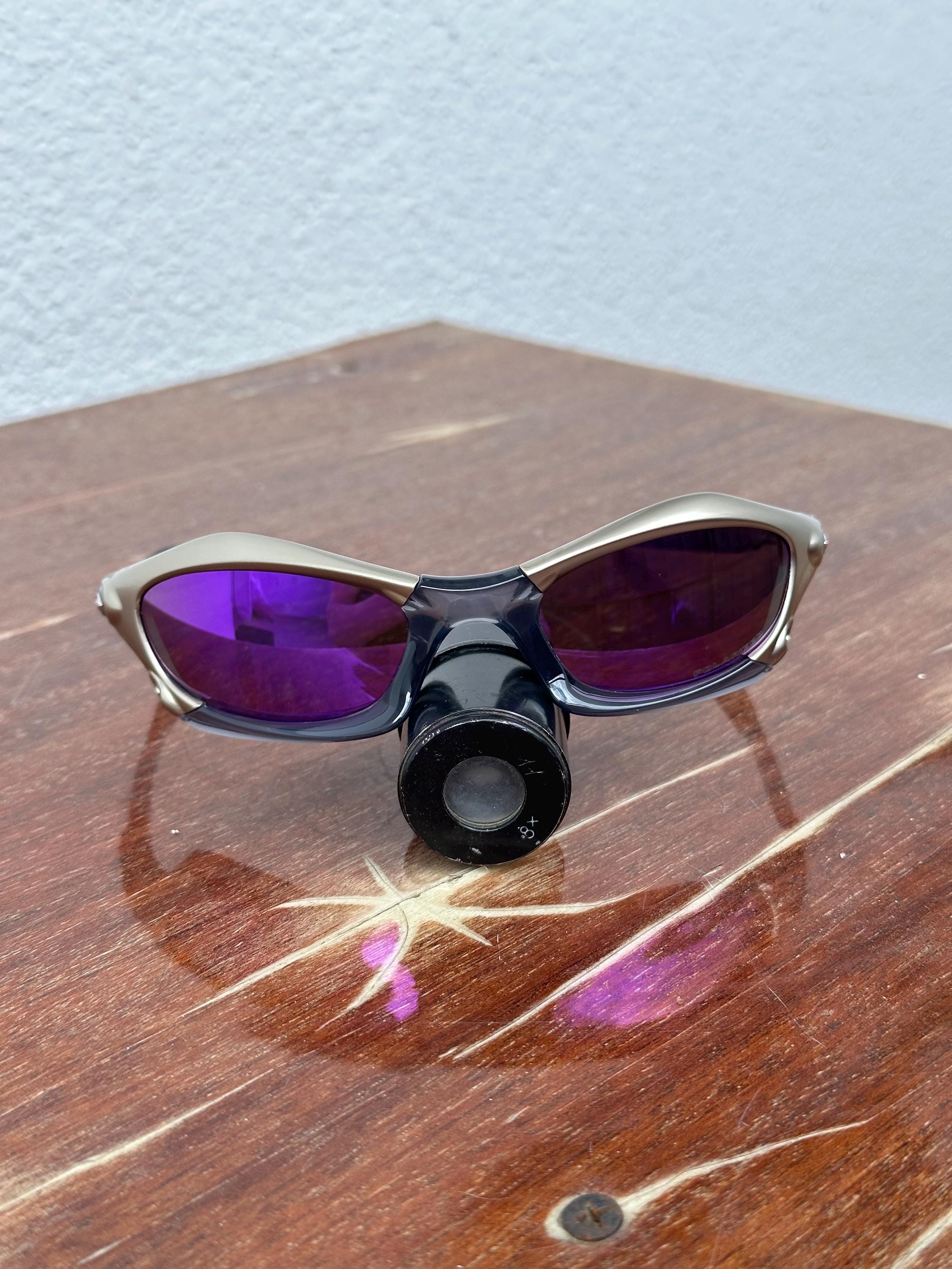 Oakley Splice Vintage Sunglasses Black Polarized Frame - Y2K Metal 