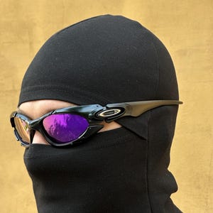 90’s Metal Black and Purple Oakley Plate Y2k Rare Vintage Gorpcore Polarized Sunglasses USA Prizm