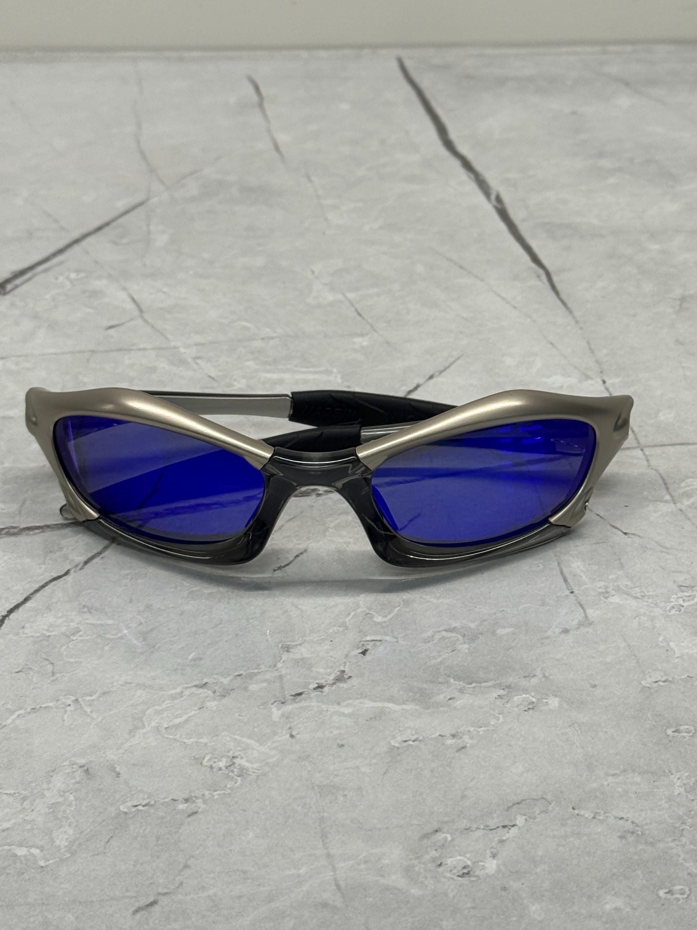 Oakley Splice Vintage Grey and Blue Metal 90s Gorpcore USA Y2K