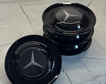Zestaw 4 pływających kołpaków do Mercedesa-Benza w kolorze czarnym Ghost, kołpaki do piast kół Spin Forigato Levitates 182 mm, klasa S, klasa E, klasa V, klasa XL 20”22”24”26