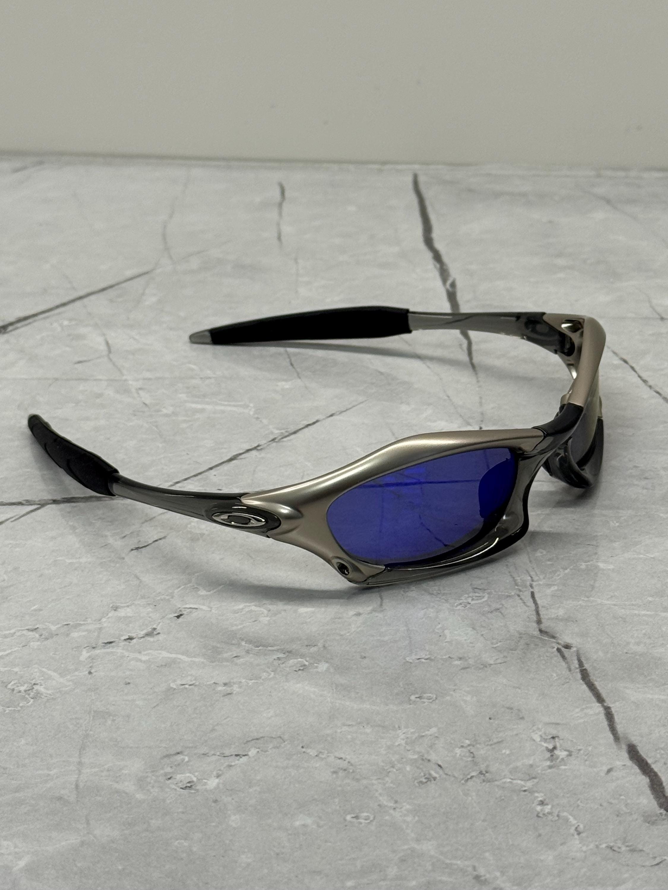 Oakley Splice Vintage Grey and Blue Metal 90s Gorpcore USA Y2K