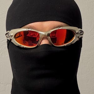 Gafas de sol polarizadas Oakley Plate Y2K vintage: Silver Red Iridium Prizm Juliet X Metal Eye Jacket imagen 2