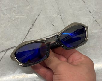 Oakley Splice Vintage Grey and Blue Metal 90s Gorpcore USA Y2K
