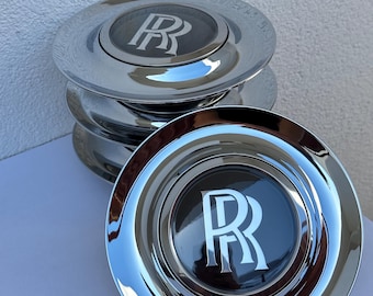 Zestaw 4 kołpaków pływających Rolls Royce Chrome Silver Ghost, kołpaki piast kół Spin Forigato Levitates 182 mm XL RR Phantom Wraith Cullinan