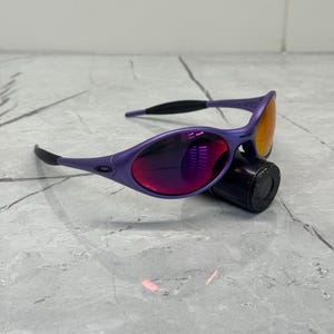 Oakley Golf Eye Jacket Minute 1.0 Lila och Svarta Redux Iridium Herrsolglasögon Prizm P Y2K Vintage Plate 90s Polariserade bild 2