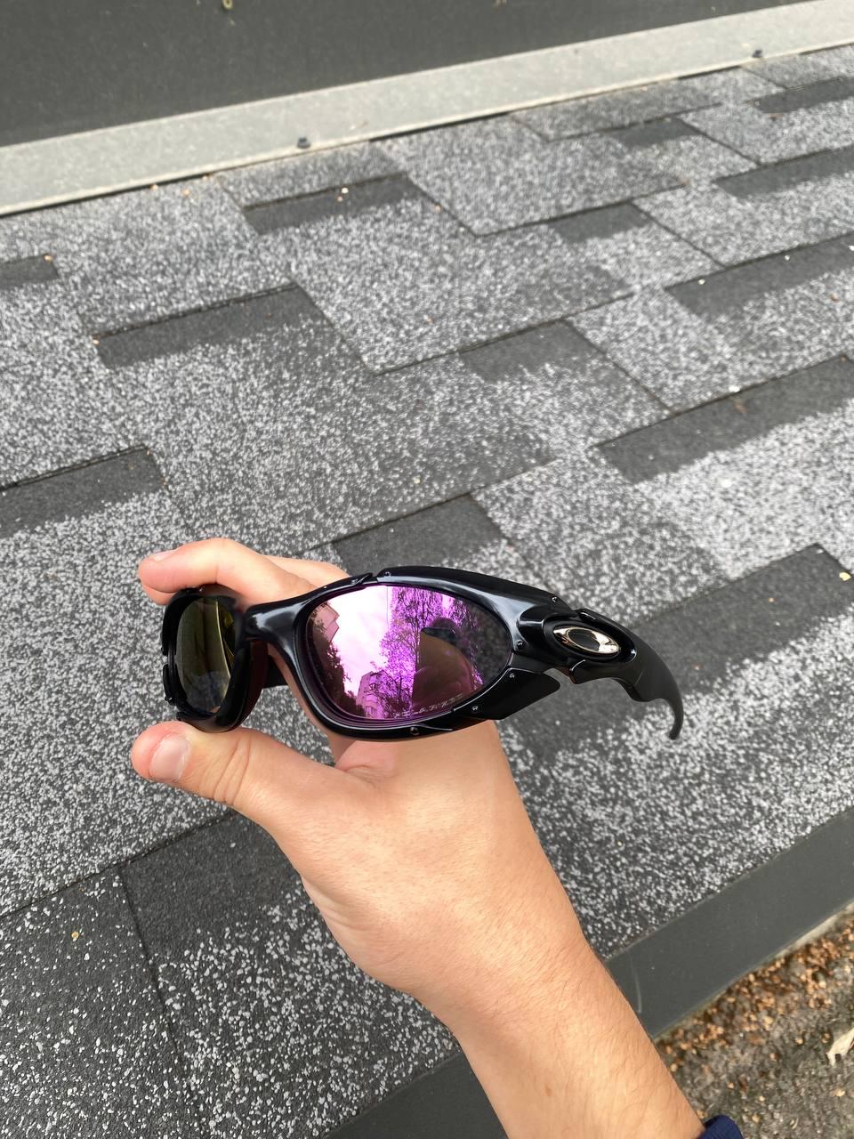 小物 00's OAKLEY PLATE archives vintage 90's Metal Black and Purple Oakley Plate Y2k Rare Vintage