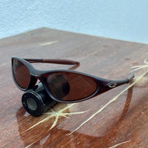 Солнцезащитные очки Oakley Minute 1.0 Brown Eye Jacket Redux Prizm Iridium Mens Y2K Vintage Plate 90s Polaroized