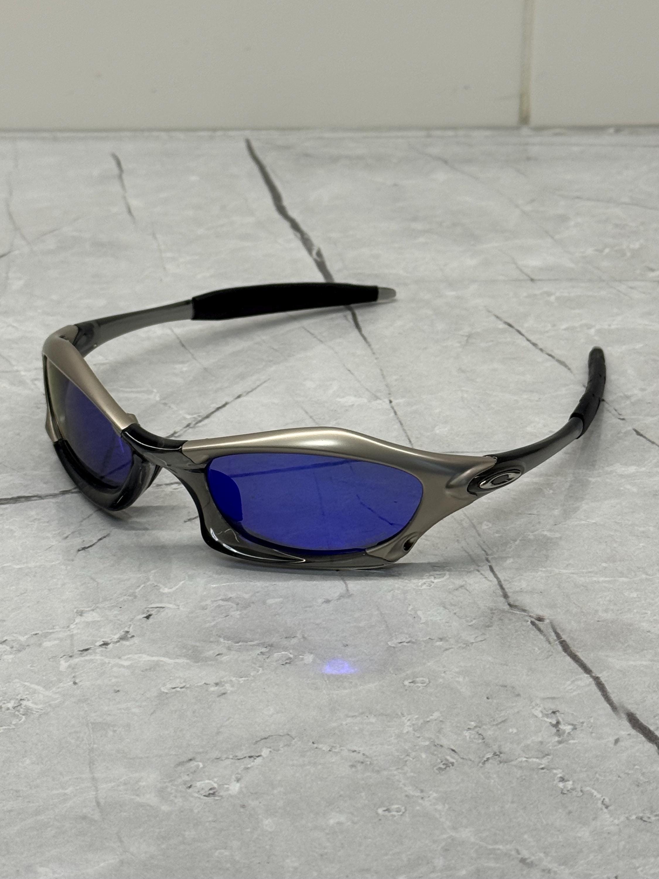 Oakley Splice Vintage Grey and Blue Metal 90s Gorpcore USA Y2K