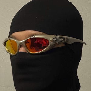 Gafas de sol polarizadas Oakley Plate Y2K vintage: Silver Red Iridium Prizm Juliet X Metal Eye Jacket imagen 3