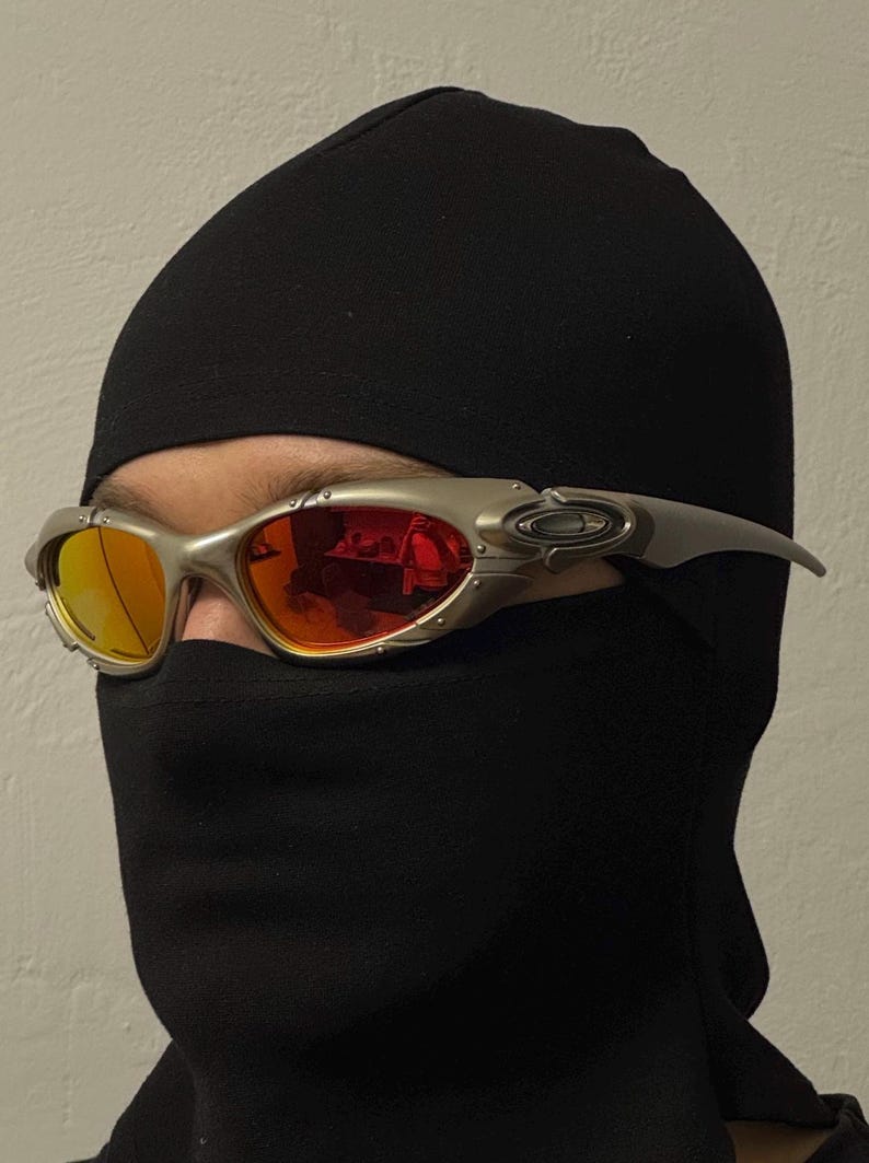 Gafas de sol polarizadas Oakley Plate Y2K vintage: Silver Red Iridium Prizm Juliet X Metal Eye Jacket imagen 3