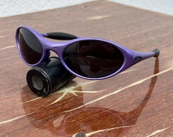 Oakley Eye Jacket Minute 1.0 Black and Purple Redux Prizm Iridium Мужские Prizm P солнцезащитные очки Y2K Vintage Plate 90s Polaroized