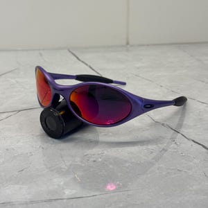 Oakley Golf Eye Jacket Minute 1.0 Lila och Svarta Redux Iridium Herrsolglasögon Prizm P Y2K Vintage Plate 90s Polariserade bild 3