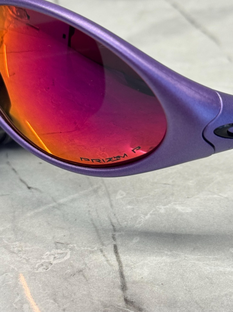 Oakley Golf Eye Jacket Minute 1.0 Lila och Svarta Redux Iridium Herrsolglasögon Prizm P Y2K Vintage Plate 90s Polariserade bild 5