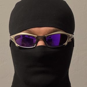 90’s Oakley Splice Vintage Gray and Purple Metal Sunglasses Gorpcore USA Y2K Polarized Iridium X Metal Juliet image 2