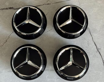 Zestaw 4 dekielków do kół Mercedes Benz 91/60 mm chromowane srebrne Forigato G S V E C Klasa GL CLS AMG Maybach Brabus Wagon