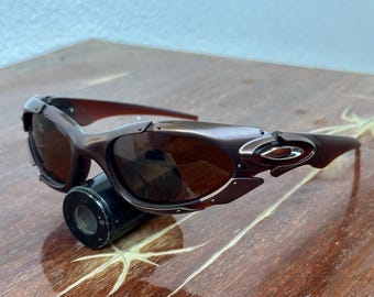 90’s Metal Brown Oakley Plate Y2k Rare Vintage Gorpcore Polarized Sunglasses USA
