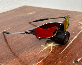 Oakley Juliet X Metal Plasma Iridium Grey Red Polarized Y2K