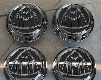 Zestaw 4 dekielków na piasty kół Maybach Mercedes Benz 91/60 mm chromowane srebrne Forigato G S V E C Klasa GL CLS AMG Brabus Wagon