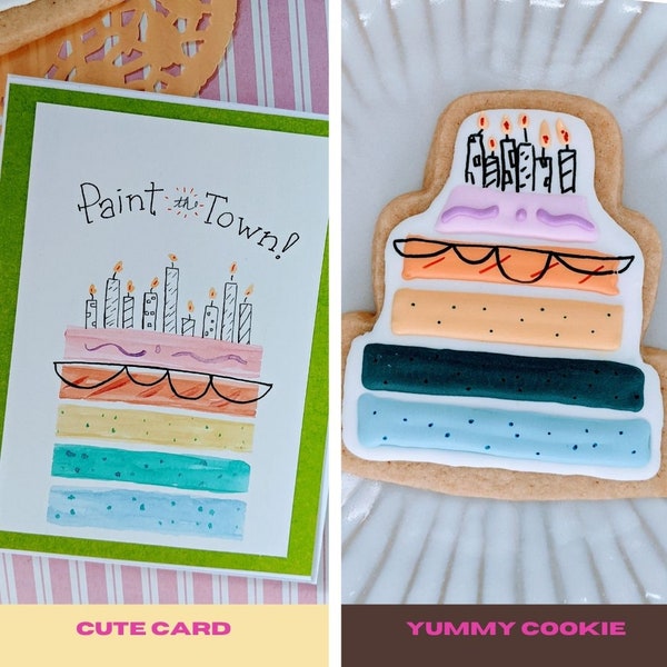 Birthday Cake card with matching cookie!