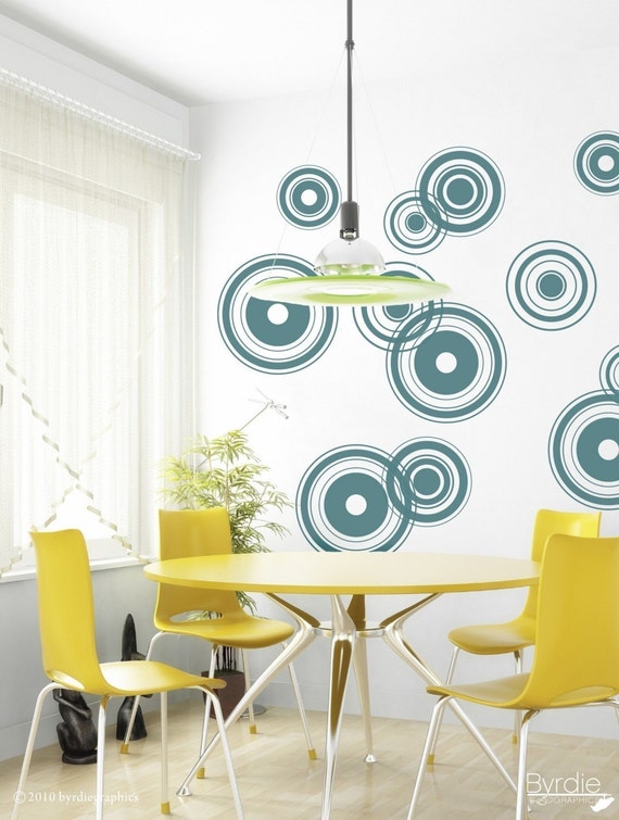 Retro Bullseye Circles Vinyl Wall Decal Bullseyes 12 Retro Bullseye Circles Vinyl Wall Decal, Chandelier Wall Decal Target